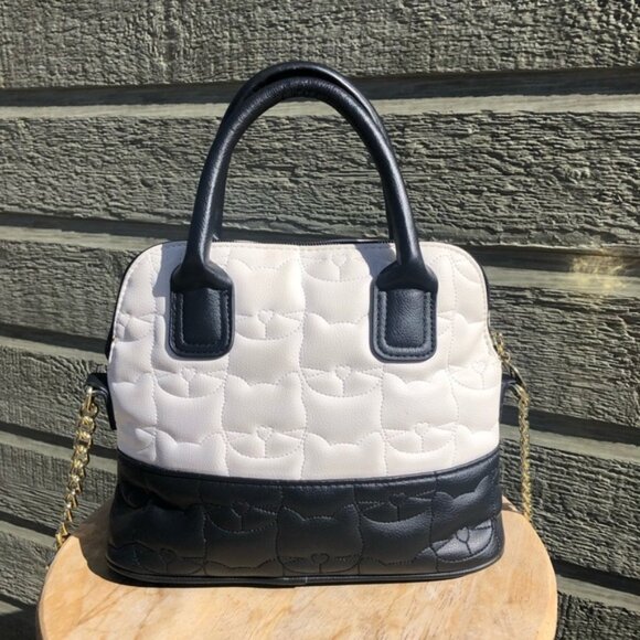 Betsey Johnson black and white quilted crossbody bag - Picture 2 of 14